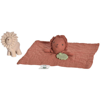 Tikiri Toys Infants Lion Muslin Comforter with Lion Teether, Rattle & Bath Toy