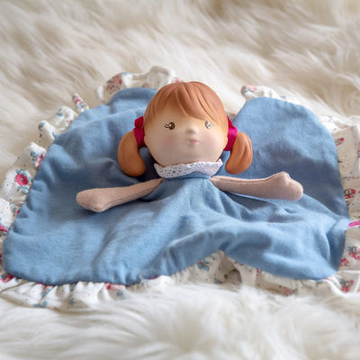 Tikiri Toys Infants Teeny Doll Organic Comforter with Natural Rubber Head Teether