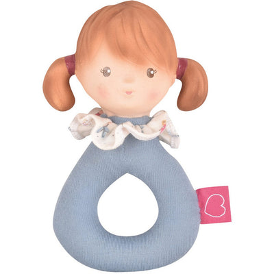 Tikiri Toys Infants Teeny Doll Organic Rattle with Natural Rubber Head Teether