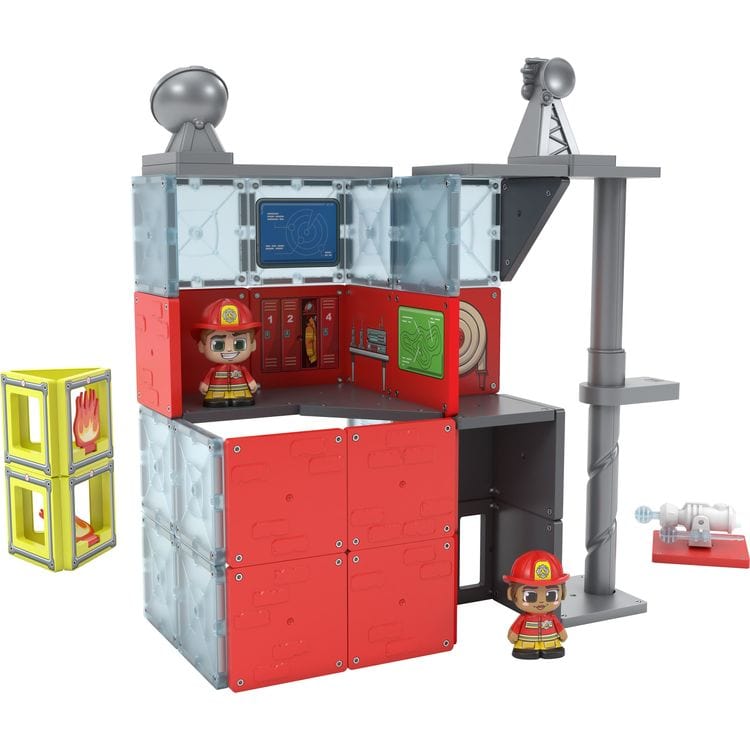 Tile Town STEM Tile Town Fire Station Magnetic Tiles Playset