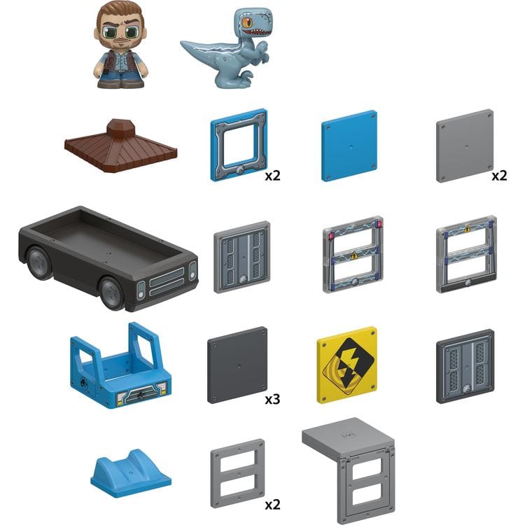 Tile Town STEM Tile Town Jurassic World Dinosaur Rescue Magnetic Tiles Playset