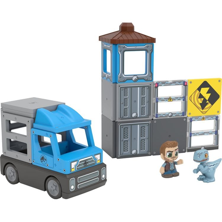 Tile Town STEM Tile Town Jurassic World Dinosaur Rescue Magnetic Tiles Playset