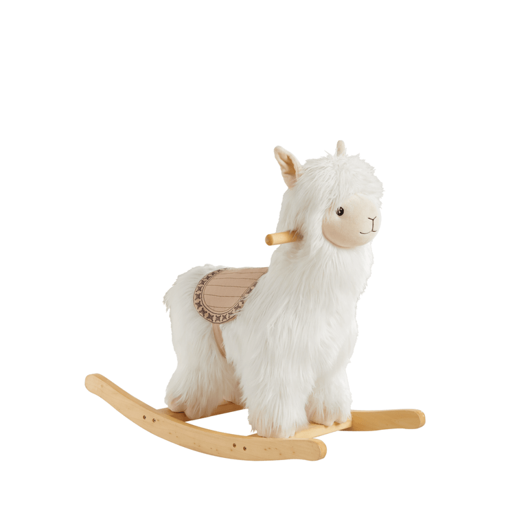 Wonder & Wise Plush Alpaca Rocker with Solid Saddle