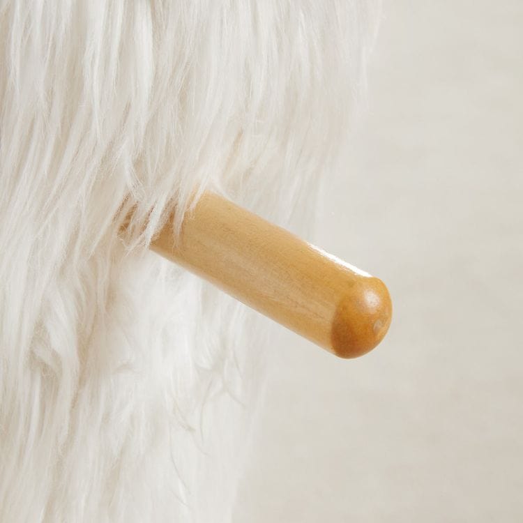 Wonder & Wise Plush Alpaca Rocker with Solid Saddle