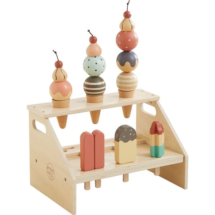 Wonder & Wise Preschool Wood Little Dipper Ice Cream Play Set