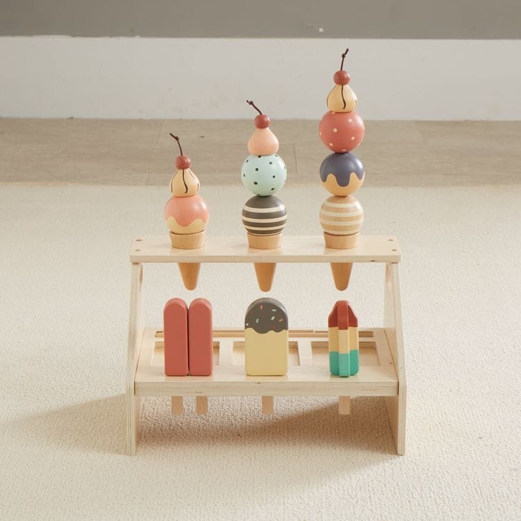 Wonder & Wise Preschool Wood Little Dipper Ice Cream Play Set