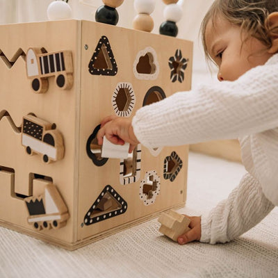 Wonder & Wise Preschool Wooden Activity Busy Box