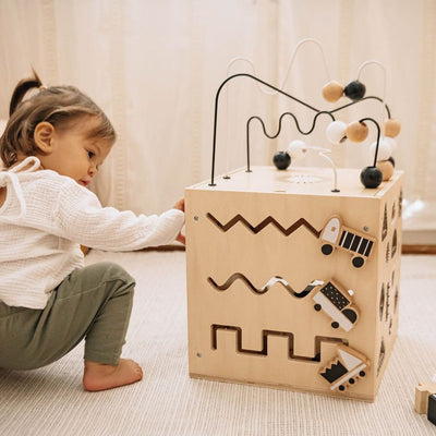 Wonder & Wise Preschool Wooden Activity Busy Box