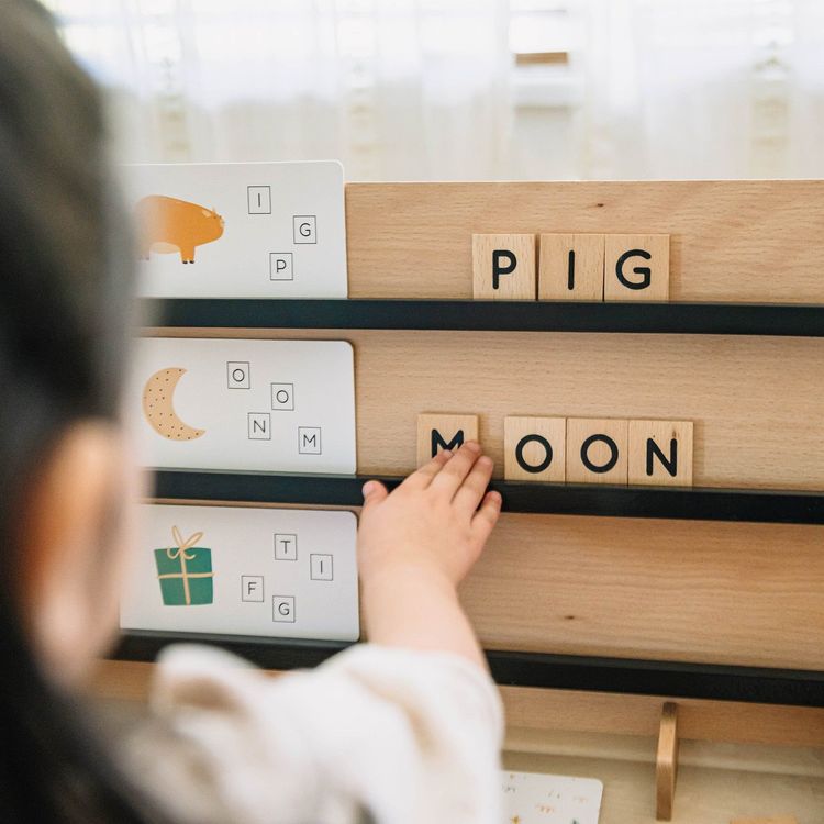 Wonder & Wise Preschool Wooden Compelling Spelling Activity Box