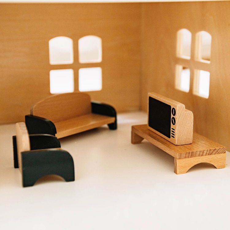 Wonder & Wise Preschool Wooden Dollhouse Accessories