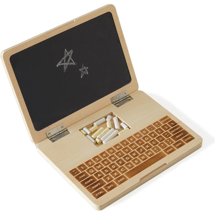 Wonder & Wise Preschool Wooden Pretend Play Laptop