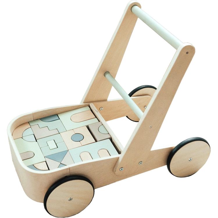 Wonder & Wise Preschool Wooden Wagon Activity Walker