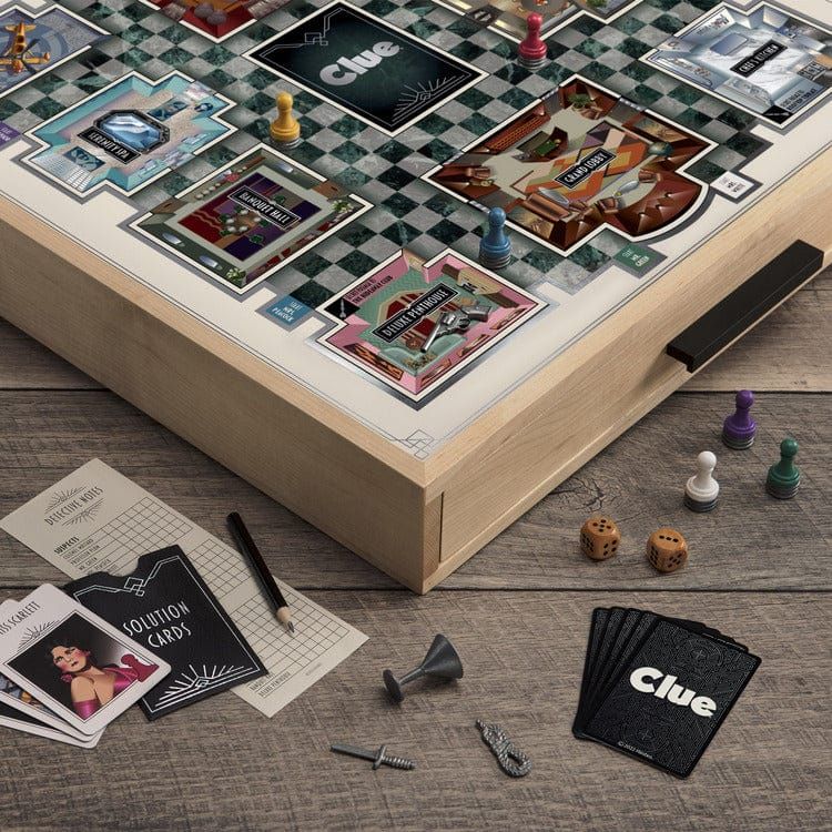 WS Game Company Games Clue Luxe Maple Edition