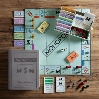 WS Game Company Games Vintage Bookshelf Games 3-Pack: Monopoly, Scrabble, Clue