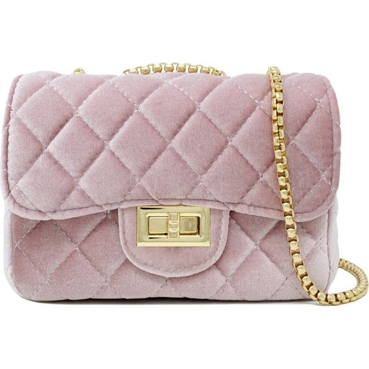 Dusky fashion pink suede bag