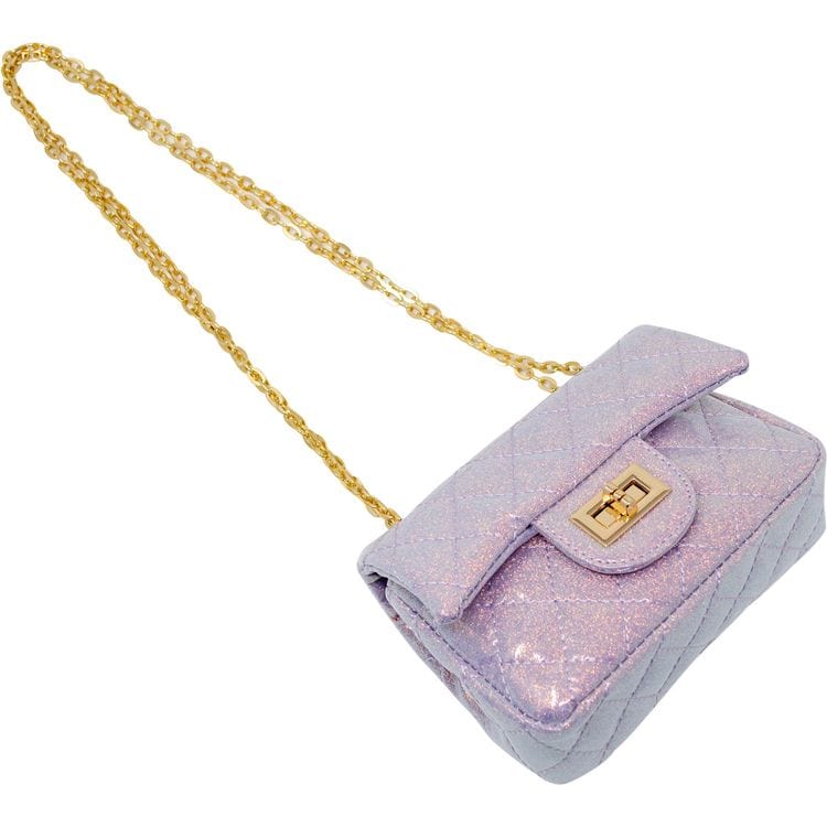 Classic Quilted Sparkle Mini Purse Baby Purple