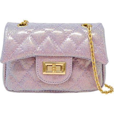 Zomi Gem Trend Accessories Classic Quilted Sparkle Mini Purse - Baby Purple