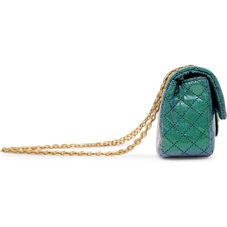Zomi Gem Trend Accessories Classic Quilted Sparkle Mini Purse - Green