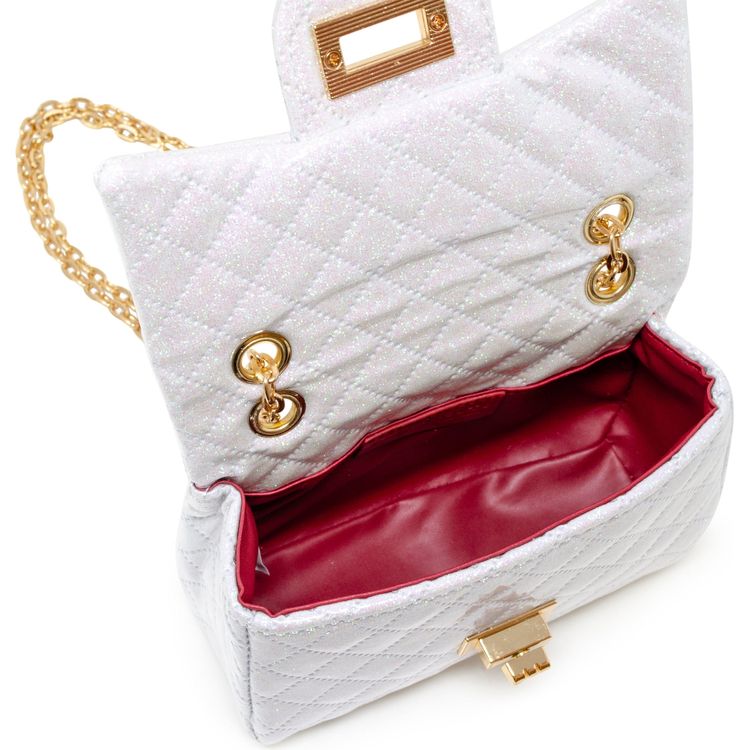 Zomi Gem Trend Accessories Classic Quilted Sparkle Mini Purse - White