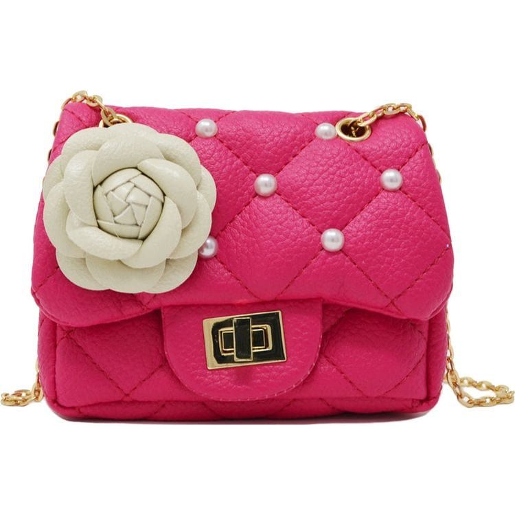 Zomi Gem Trend Accessories Quilted Flower Bag - Hot Pink