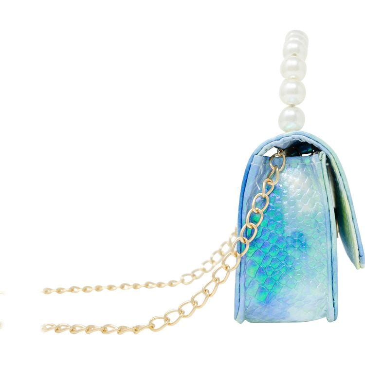 Zomi Gem Trend Accessories Tie Dye Crocodile Pearl Handle Bag - Blue