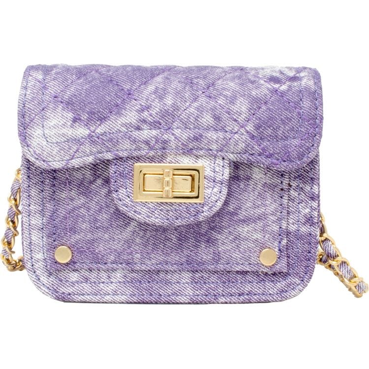 Zomi Gem Trend Accessories Tie Dye Quilted Denim Handbag - Purple