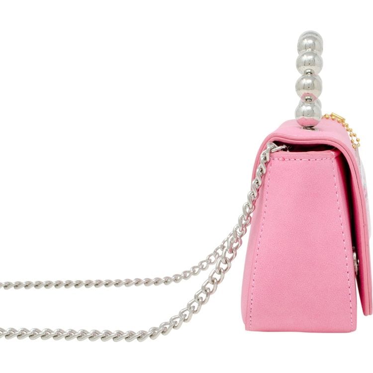 Zomi Gem Trend Accessories Tiny Metal Pearl Handle Heart Bag - Pink