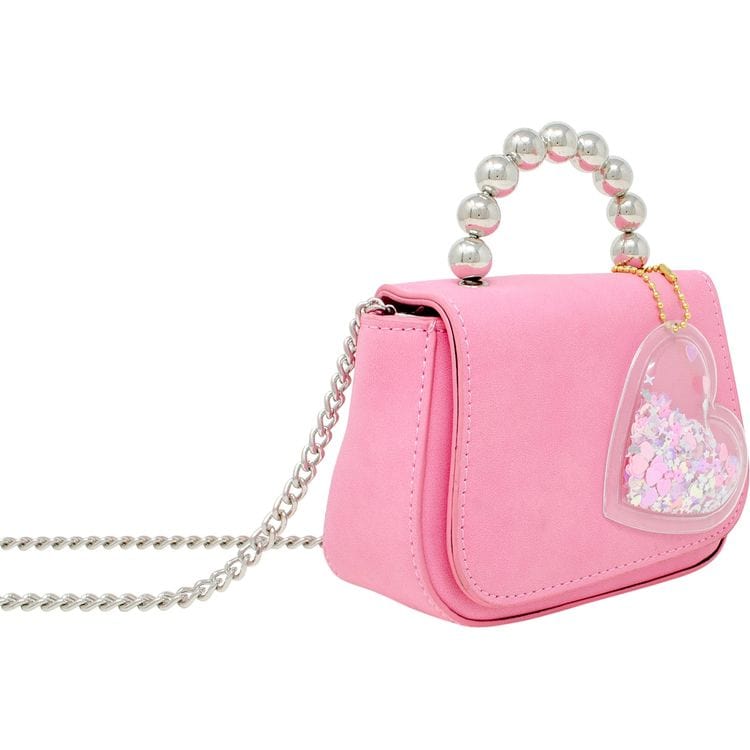 Zomi Gem Trend Accessories Tiny Metal Pearl Handle Heart Bag - Pink