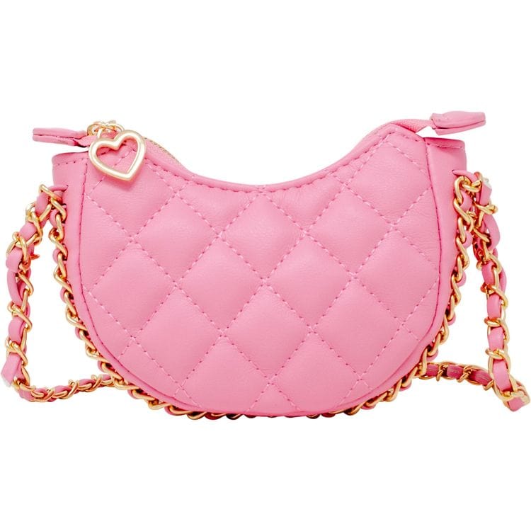 Zomi Gem Trend Accessories Tiny Quilted Chain Wrapped Hobo Bag - Pink