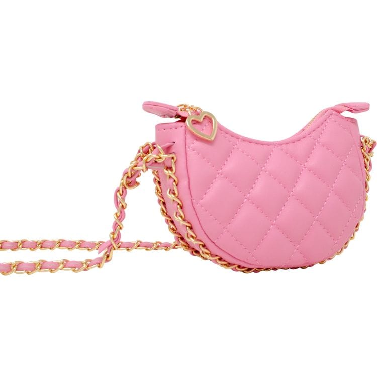 Zomi Gem Trend Accessories Tiny Quilted Chain Wrapped Hobo Bag - Pink