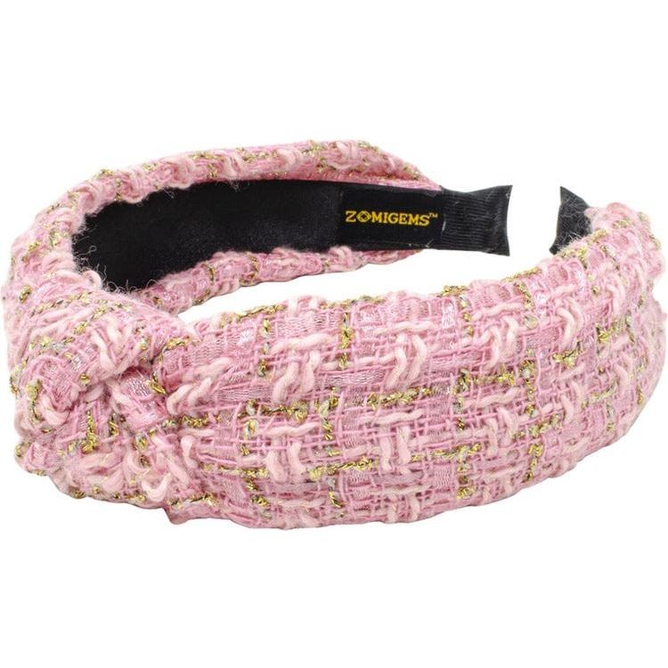 Zomi Gem Trend Accessories Tweed Knotted Headband - Pink