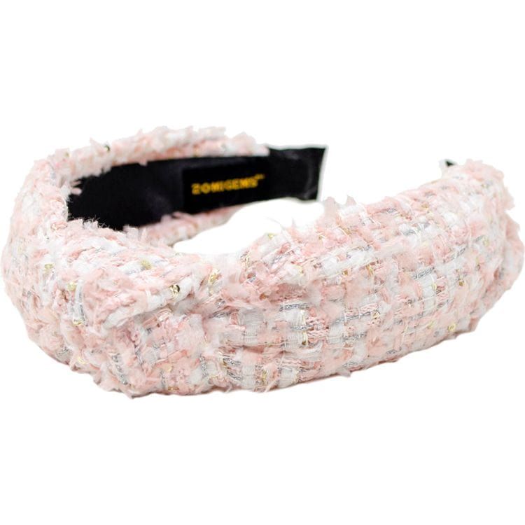 Zomi Gem Trend Accessories Tweed Knotted Headband - White
