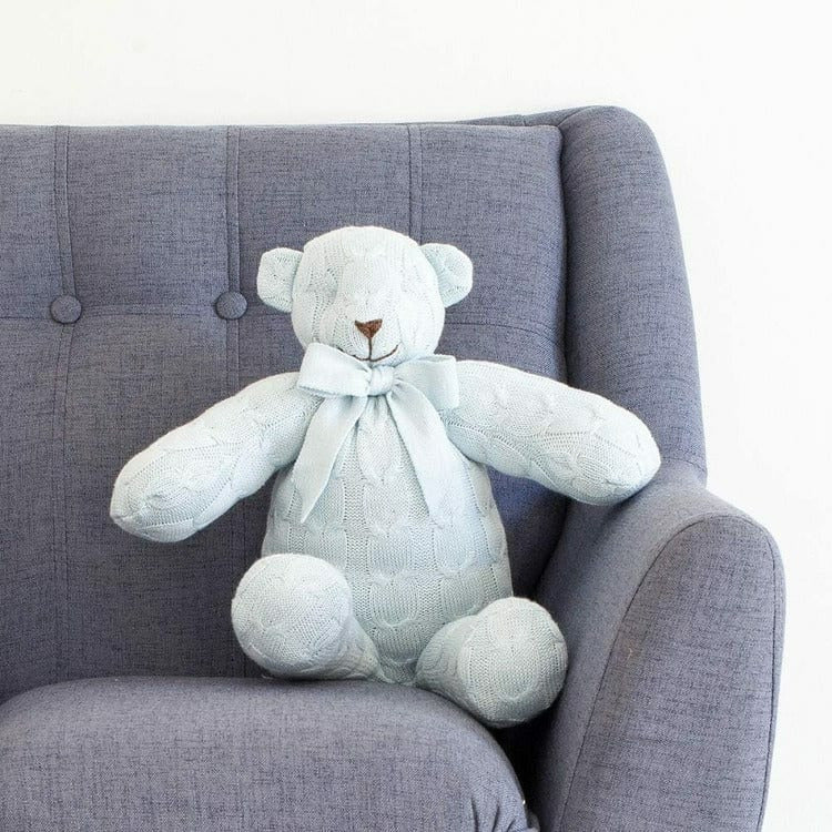  Rian Tricot -  Blue Cable Knit Plush Teddy Bear -  Plush