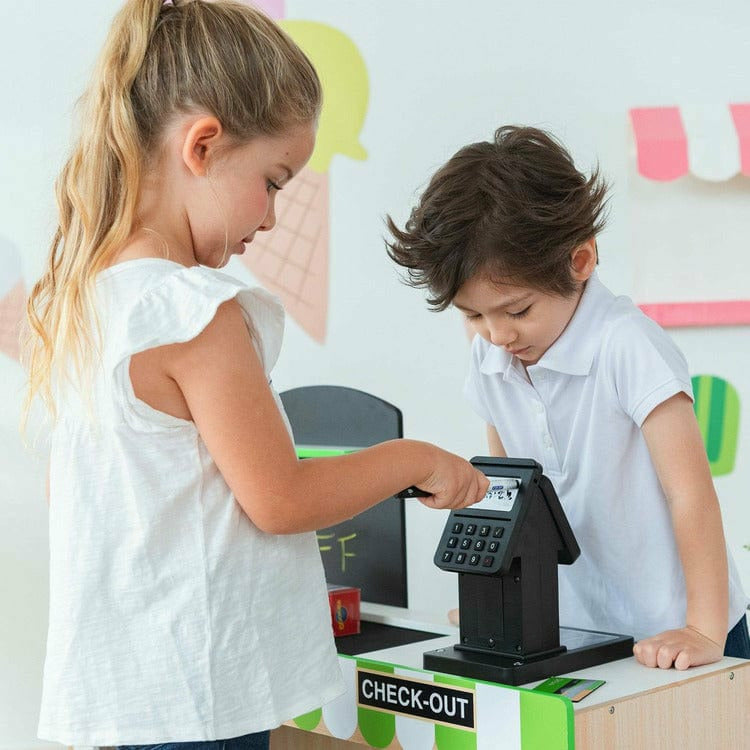  Teamson Kids -  Cashier Austin Play Market Stand - Green / Wood -  Preschool