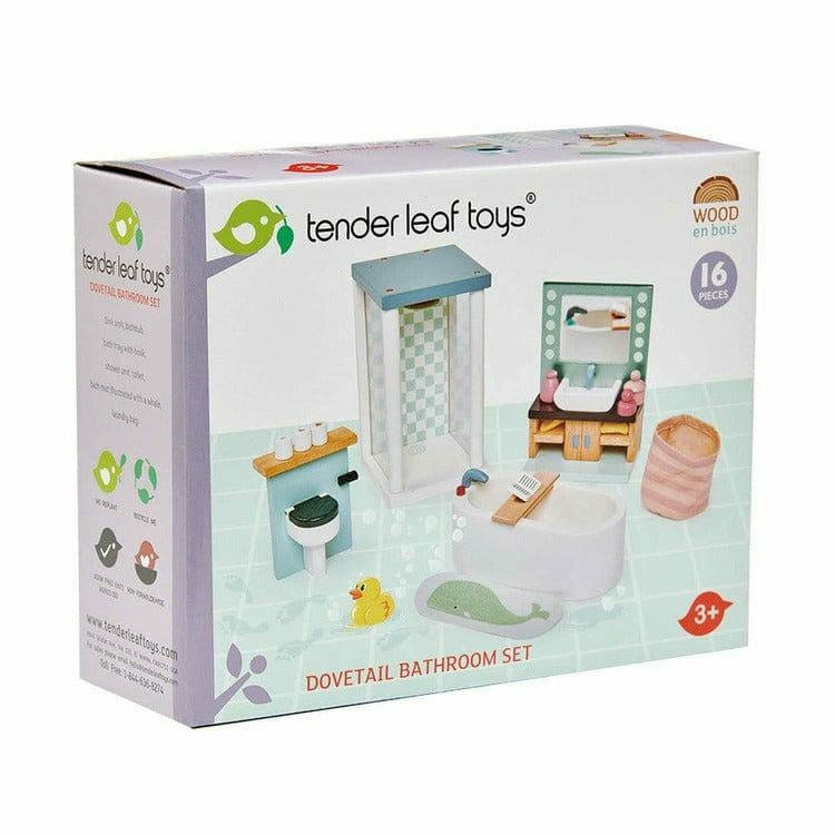  Tender Leaf Toys -  Dollhouse Bathroom Furniture -  Dolls