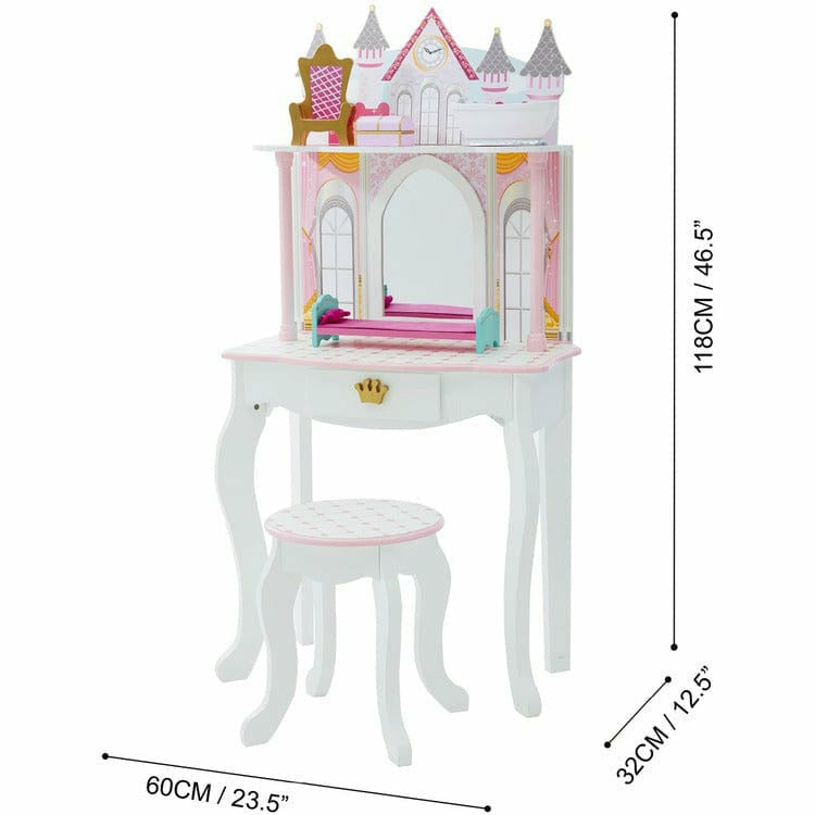  Teamson Kids -  Dreamland Castle Play Vanity Set - White / Pink -  Room Decor