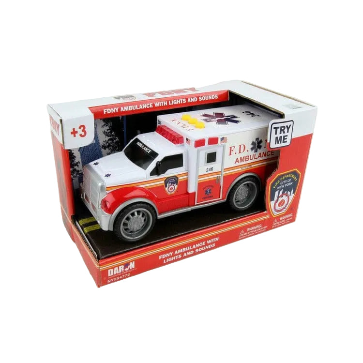  Daron Worldwide Trading, Inc. -  FDNY Ambulance Toy with Lights & Sound -  Vehicles