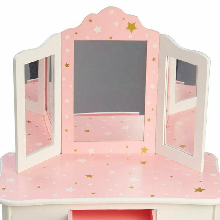  Teamson Kids -  Fashion Twinkle Star Gisele Vanity Set - Pink/White -  Room Decor