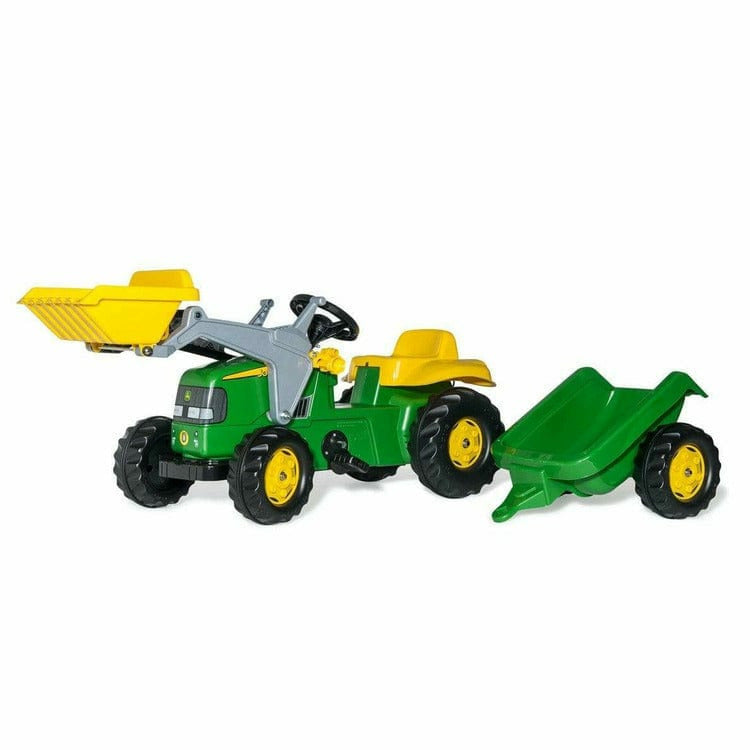  John Deere -  John Deere Kid Pedal Tractor with Front Loader & Removable Trailer -  Preschool
