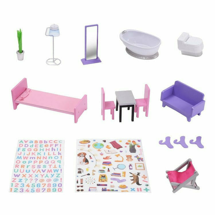  Teamson Kids -  Kids Dreamland Sunset 3-Level Dollhouse Set for 12" Dolls -  Preschool