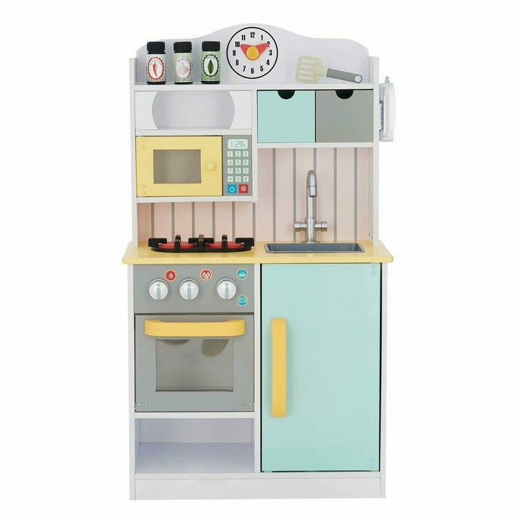  Teamson Kids -  Little Chef Florence Classic Play Kitchen - White/Green & Yellow -  Preschool