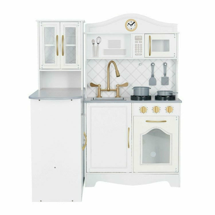 Teamson Kids -  Little Chef Upper East Retro Play Kitchen - White / Gold -  Preschool