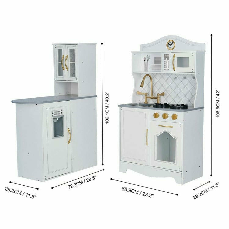  Teamson Kids -  Little Chef Upper East Retro Play Kitchen - White / Gold -  Preschool