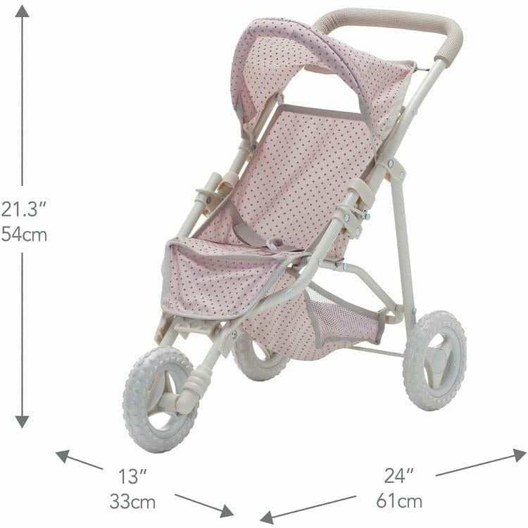  Teamson Kids -  Polka Dots Princess Baby Doll Jogging Stroller - Pink -  Dolls