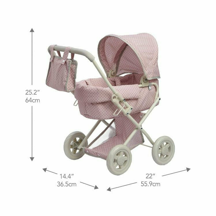 pink stroller for baby girl Polka Dots Princess Deluxe Baby Doll Stroller - Pink