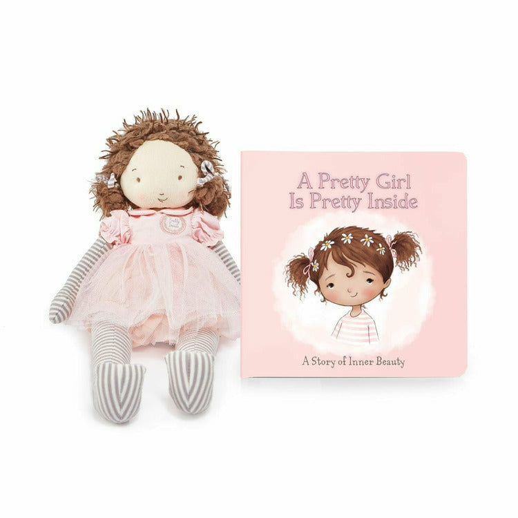  Bunnies By The Bay -  Pretty Girl Inside and Out Gift Set - Brown Hair -  Infants
