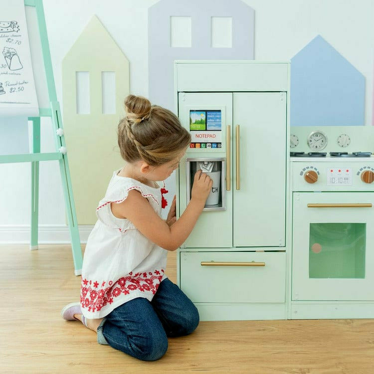  Teamson Kids -  Teamson Kids Little Chef Charlotte 2-Piece Modular Wooden Play Kitchen, Mint -  Preschool