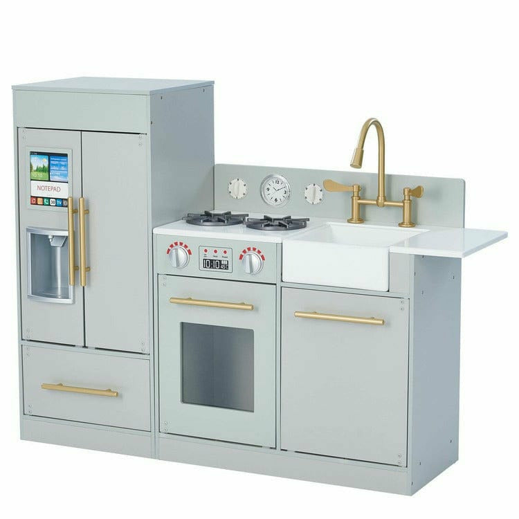  Teamson Kids -  Teamson Kids Little Chef Charlotte Modern Modular Wooden Play Kitchen, Grey/Gold -  Preschool