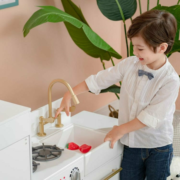  Teamson Kids -  Teamson Kids Little Chef Charlotte Modern Modular Wooden Play Kitchen, White -  Preschool