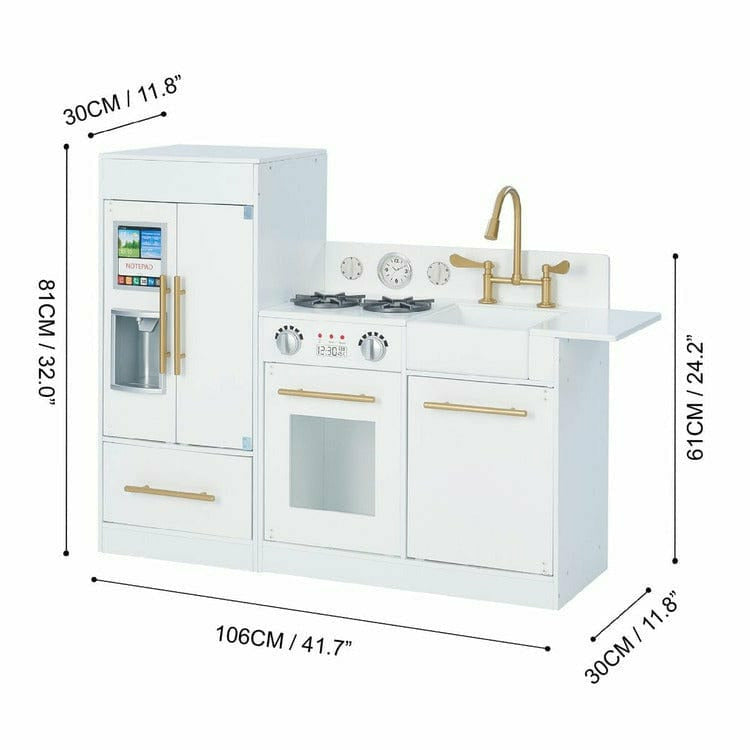  Teamson Kids -  Teamson Kids Little Chef Charlotte Modern Modular Wooden Play Kitchen, White -  Preschool